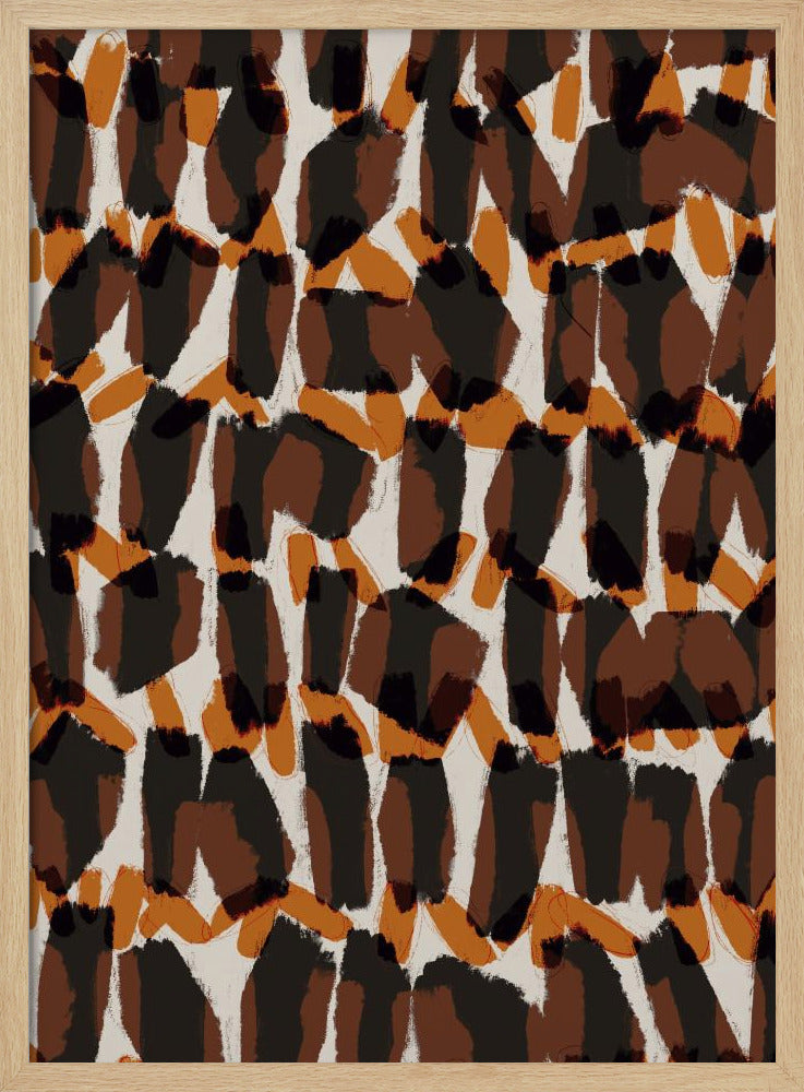 Brown Orange Brush Strokes Poster