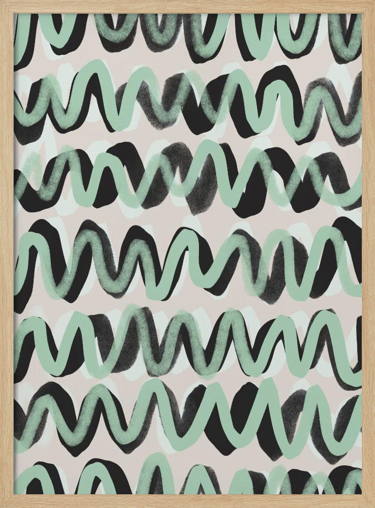 Turquoise ZigZag Pattern Poster