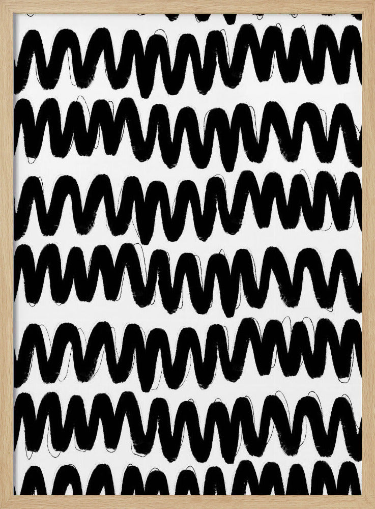 Black Zig Zag Pattern Poster