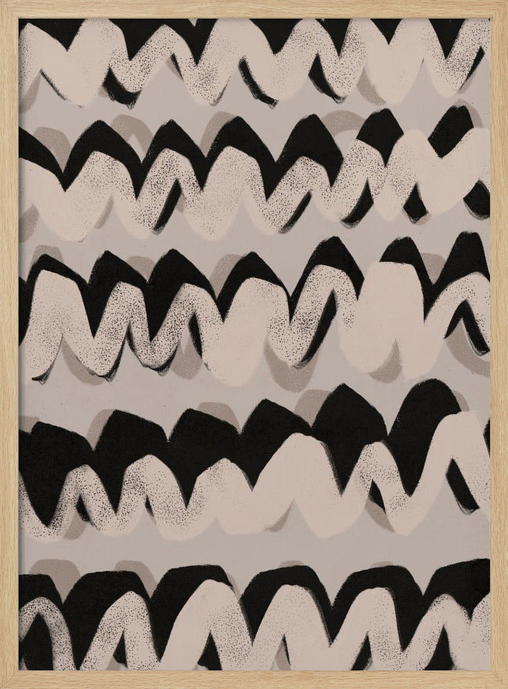 Sprayed Beige Waves Pattern Poster