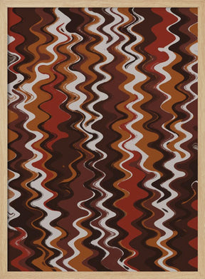 Red Earthy Waves Pattern Poster