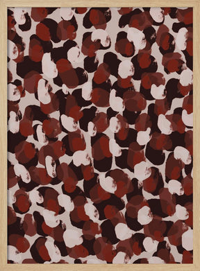 Red Beige Brown Dots Pattern Poster