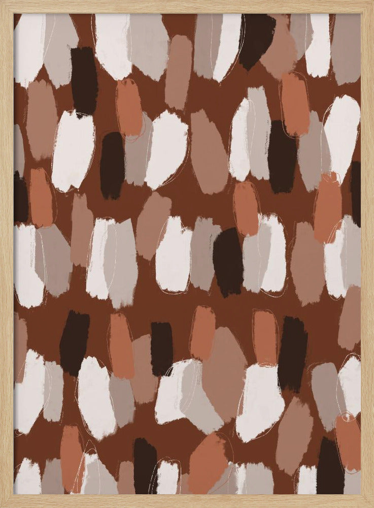 Pastel Earthy Strokes Pattern Poster