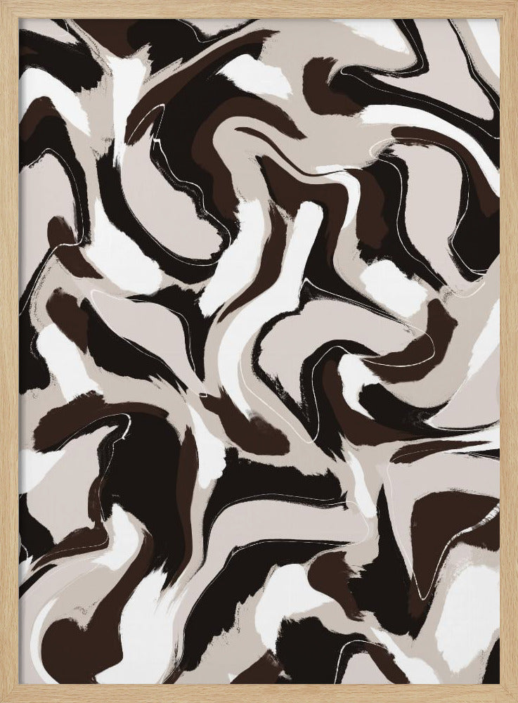 White Beige Brown Pattern Poster