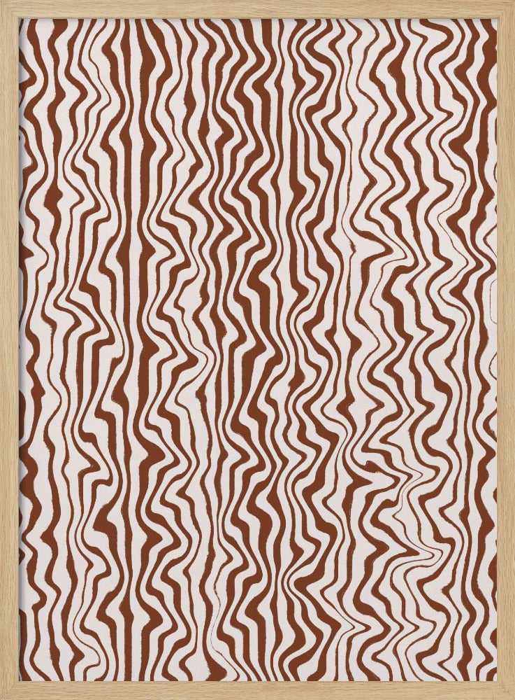 Liquid Beige Stripes Pattern Poster