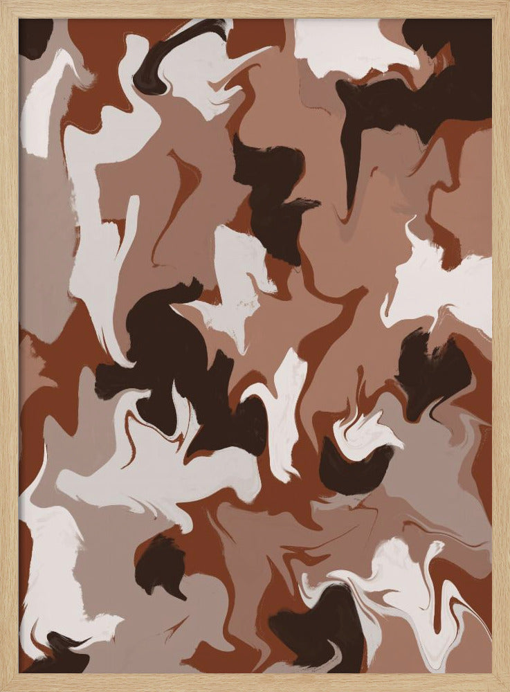 Liquid Earthy Strokes Pattern Poster