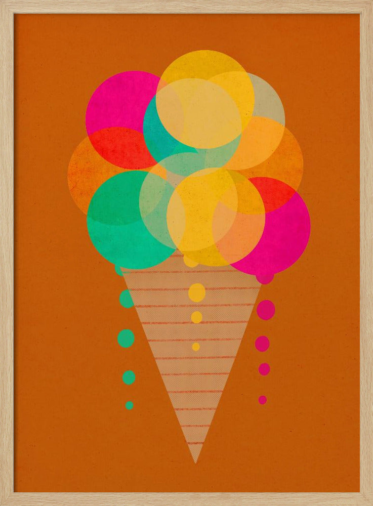 Neon Ice Cream Poster