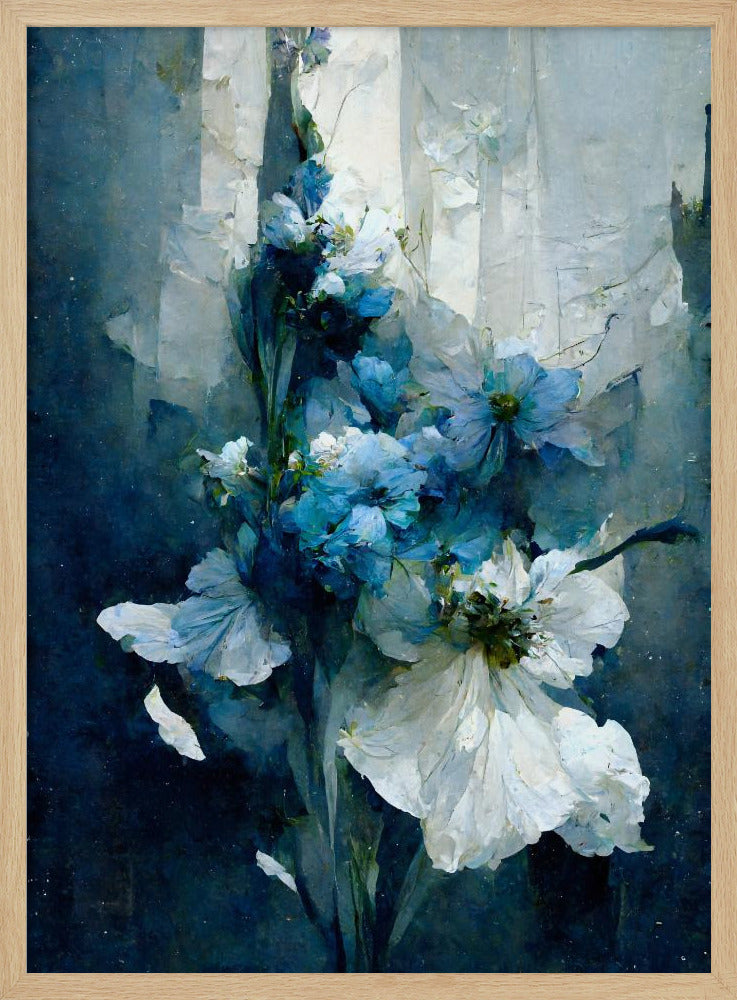 Blue Flower Bouquet Poster