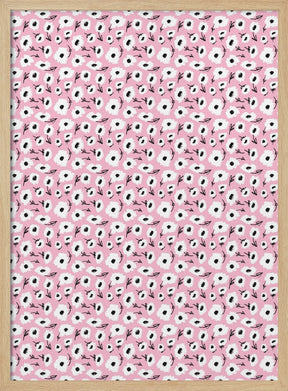 Cute Flowers On Pink Poster