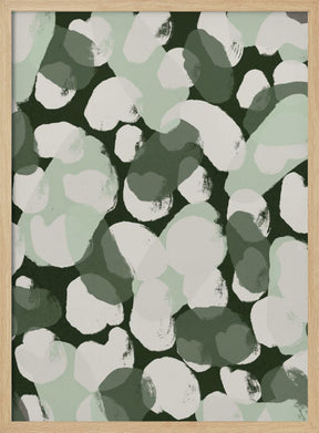 Green Round Strokes Pattern Poster