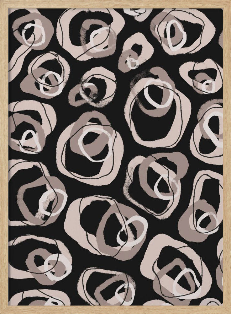 Beige Rings Pattern Poster