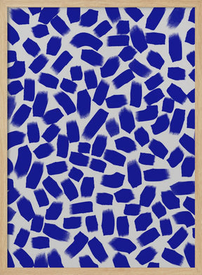 Blue Brush Strokes Pattern Poster