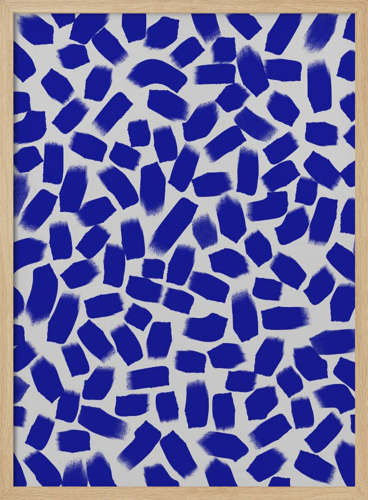 Blue Brush Strokes Pattern Poster