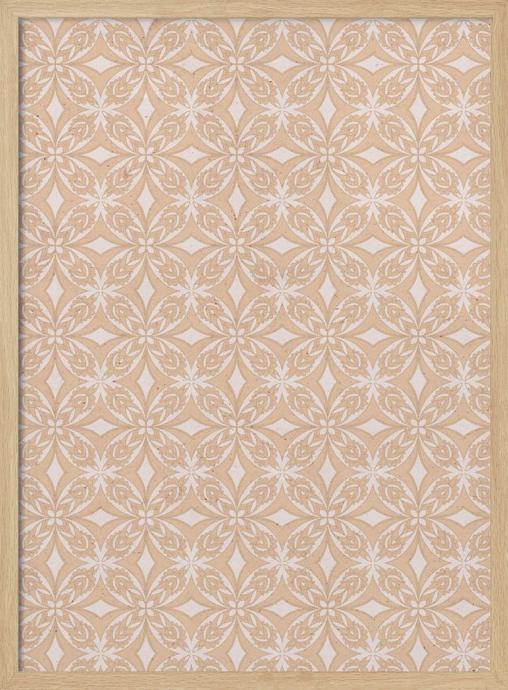 Geometric Beige Tile Pattern Poster