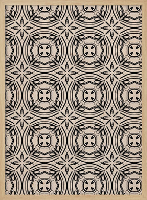 Beige and Black Tile Pattern Poster