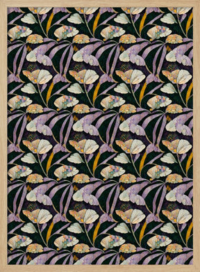 Purple Leafs Pattern Poster