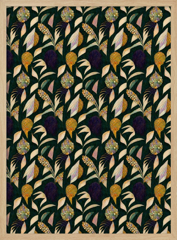 Leafs And Corn Pattern Poster