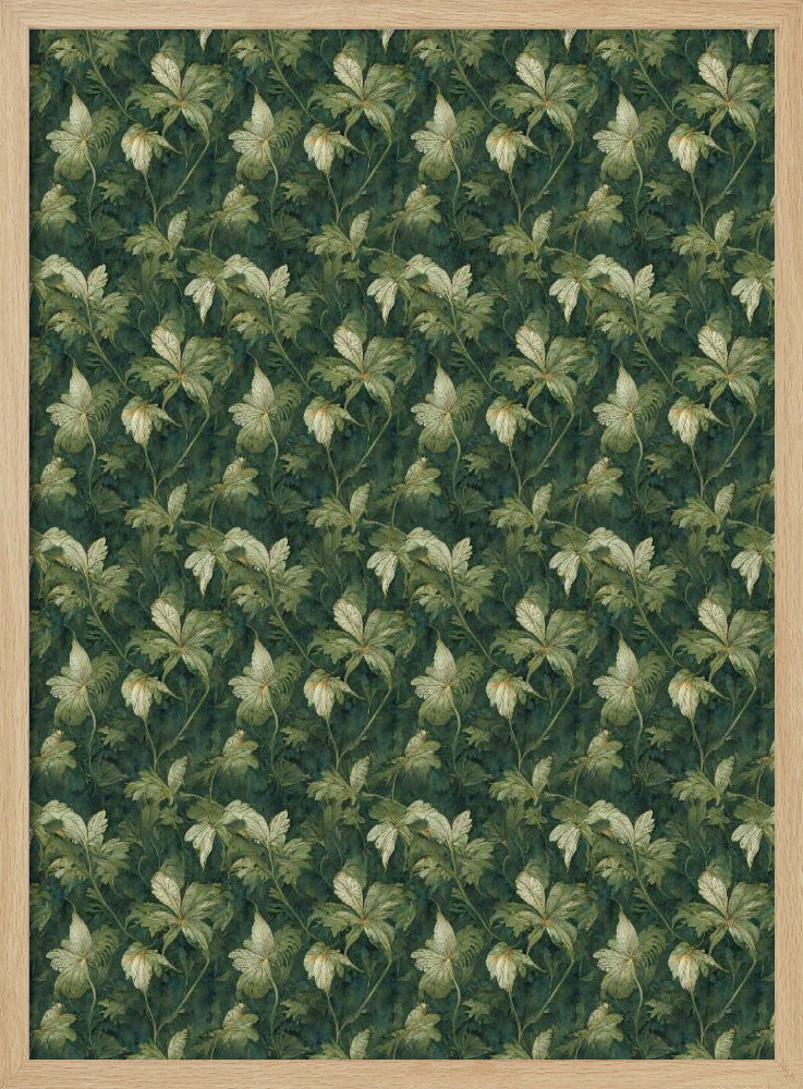 Green Leafs Pattern Poster