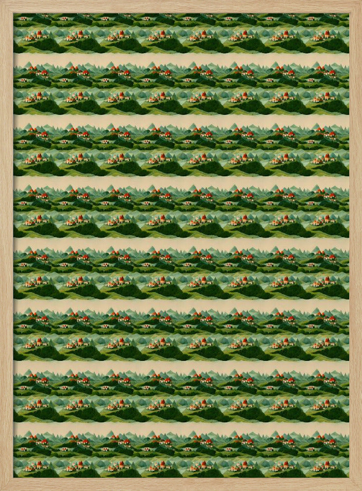 Cute Village Pattern Poster