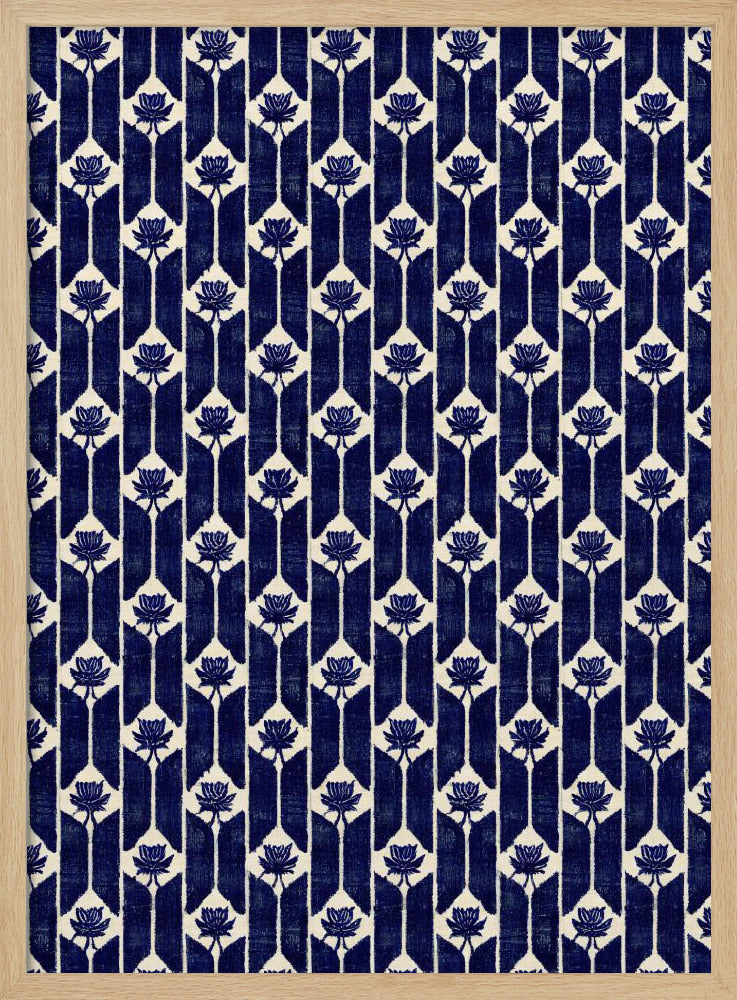 Stitches Blue Pattern Poster