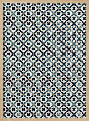 Vintage Blue Beige Pattern Poster