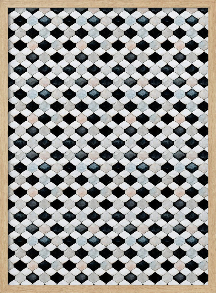 Black and White Tile Pattern Poster