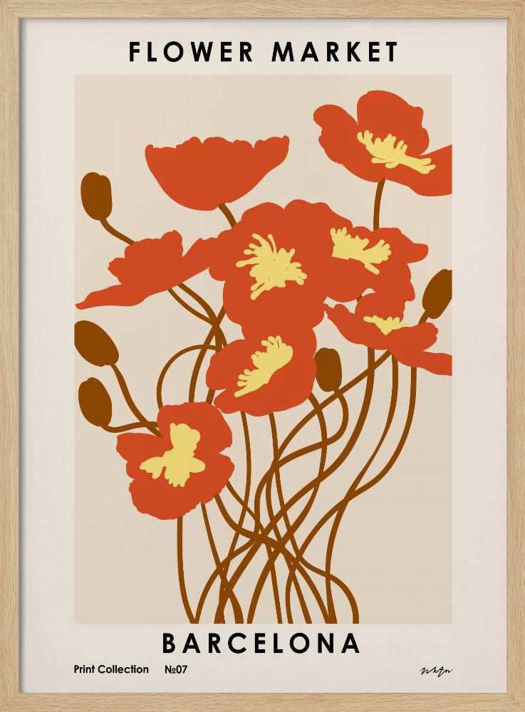 Flower Market. Barcelona Poster