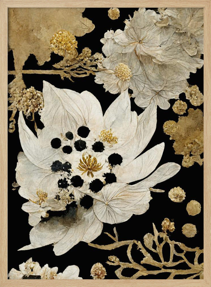 Beige Dry Flowers Poster