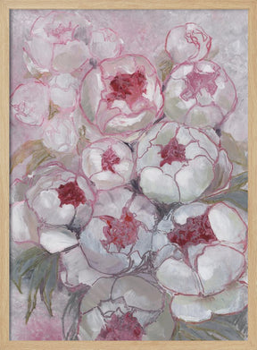 Nuria bouquet of peonies in pink Poster