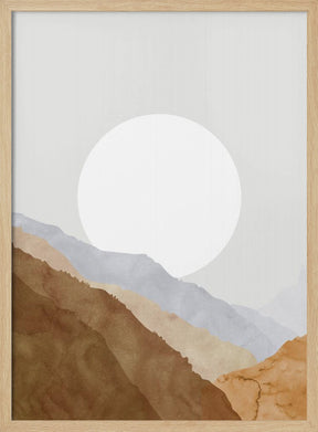 Boho moon and mountains Poster