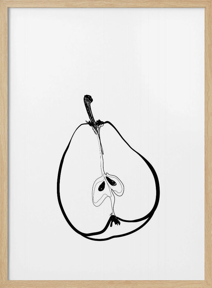 Line art half pear Poster