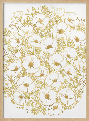 Gold California poppies Poster