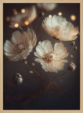 Creme Beige Flowers Poster