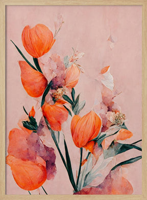 Orange Tulips Poster