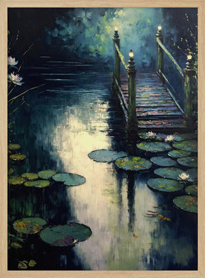 Footbridge By The Water Poster