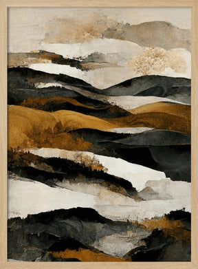 Ochre And Beige Mountains Poster