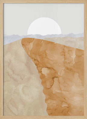 Sand dune and moon Poster