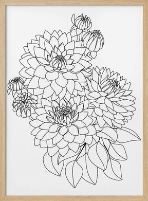 Pacey bouquet in black and white Poster