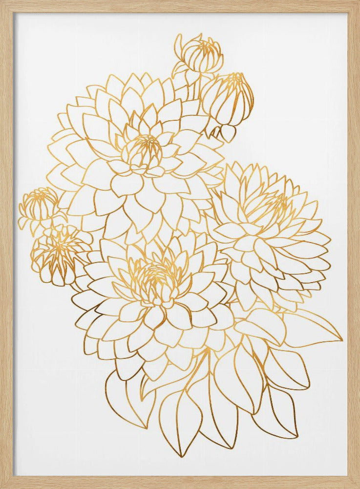 Pacey bouquet in gold Poster