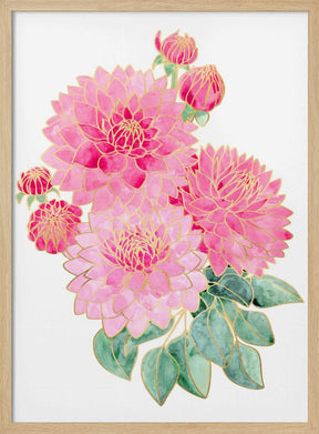 Pacey pink watercolor bouquet Poster