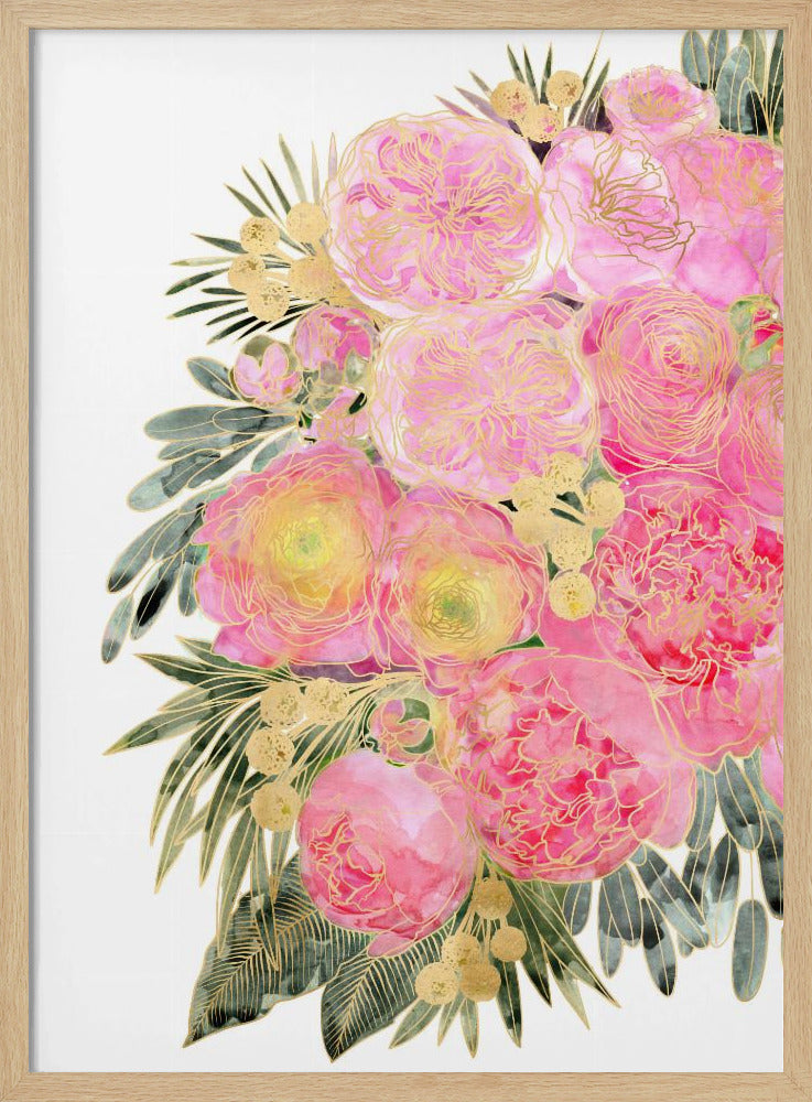 Rekha floral art in light pink watercolor Poster