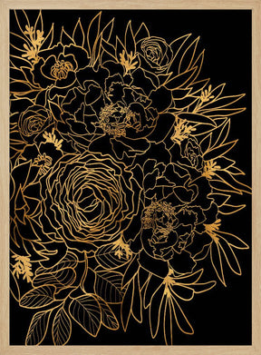 Nanette bouquet in gold and black Poster