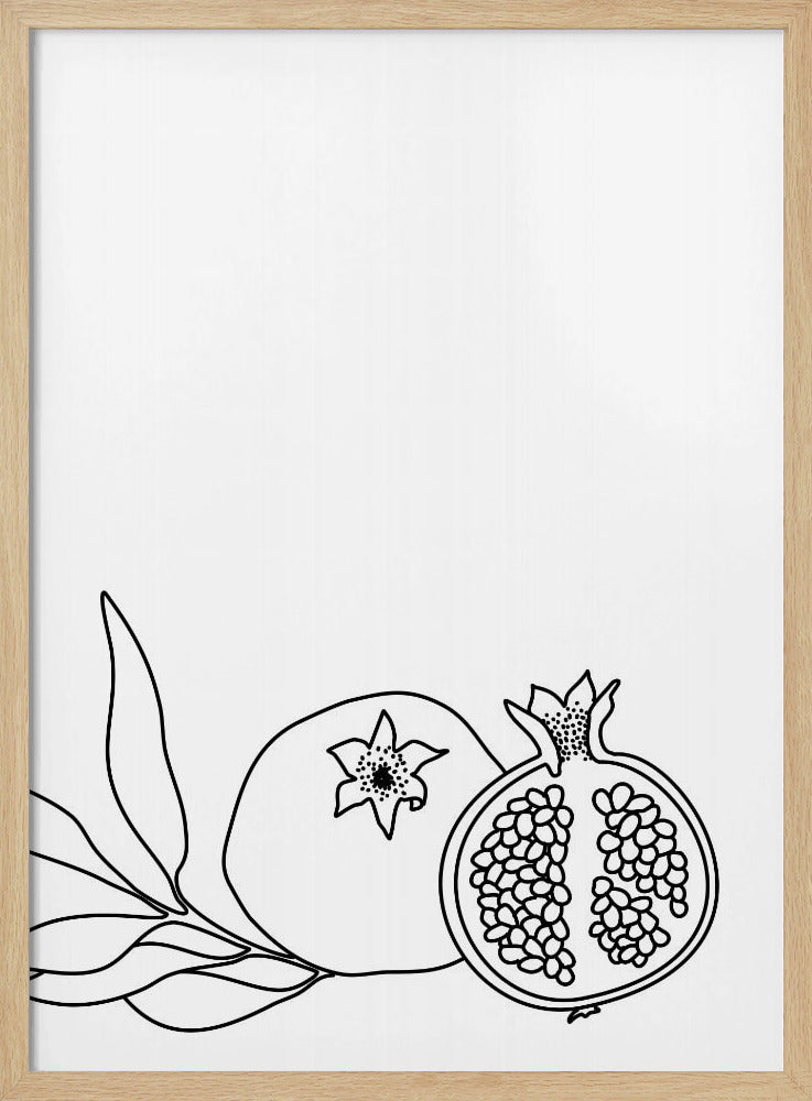 Pomegranate line art Poster