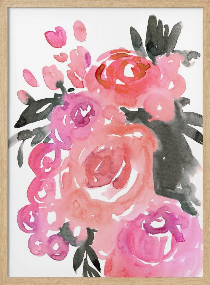 Maeko loose watercolor florals II Poster