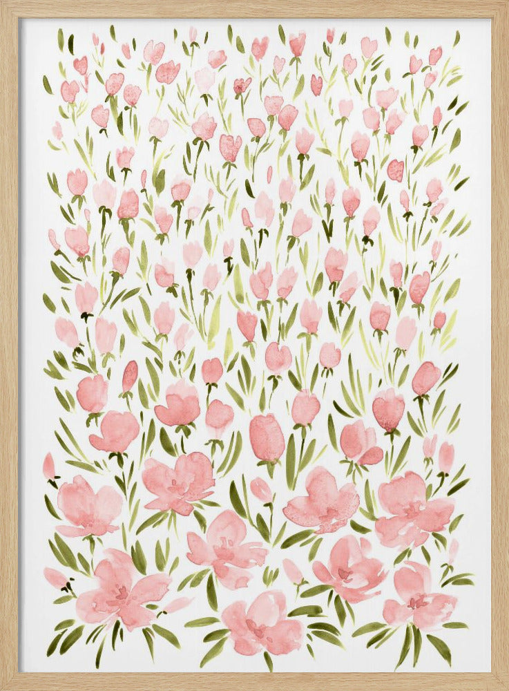 Field of pink flowers Poster