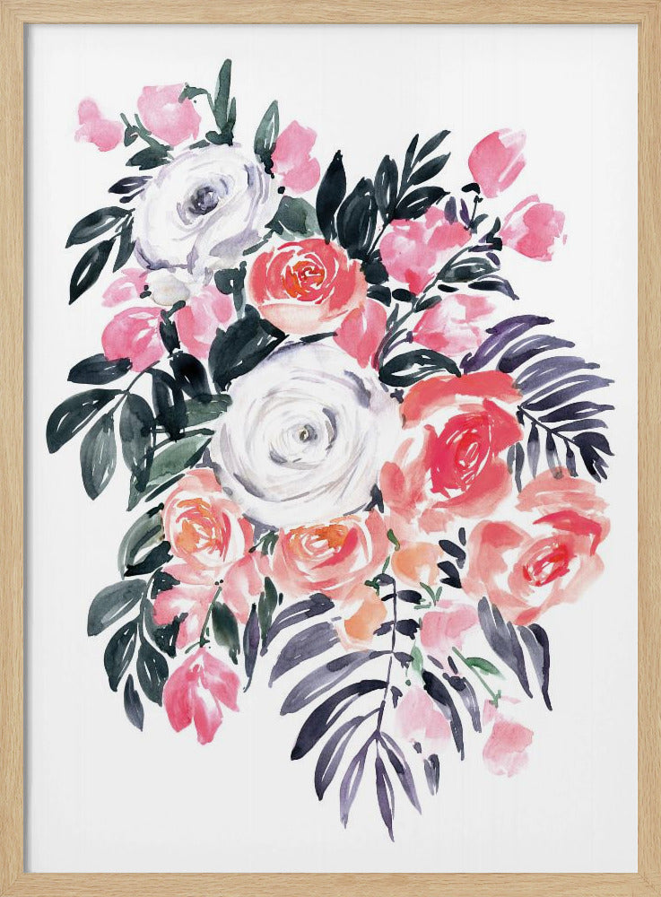 Harriet bouquet in raspberry pink Poster