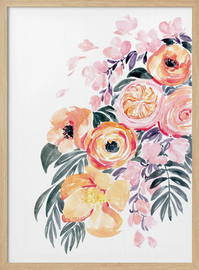 Danette bouquet in coral Poster