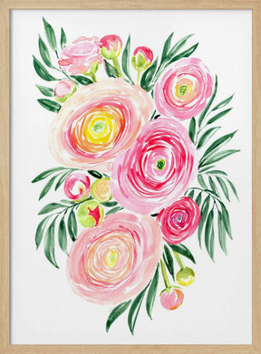 Savanna pink ranunculus bouquet Poster