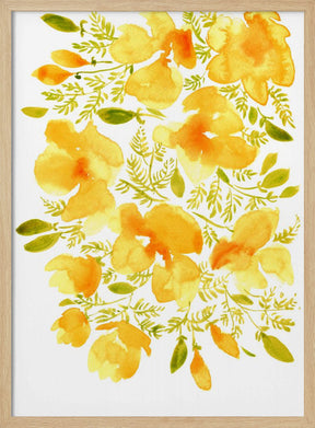 Watercolor California poppies quad 3 Poster