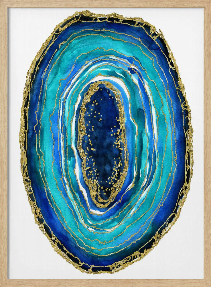 Turquoise and blue geode Poster